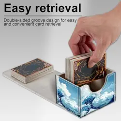 High-Capacity Art Deco Card Deck Box - Ideal Trading 4.1x3.5x3.15 inch Sea Wave - Image 5