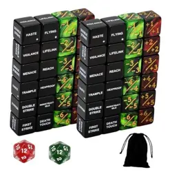 50PCS Abilities Keywords Plus 1 Life Counter MTG Dice Set, Buff MTG Tokens 6 - Image 1