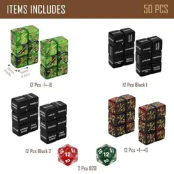 50PCS Abilities Keywords Plus 1 Life Counter MTG Dice Set, Buff MTG Tokens 6 - Image 3