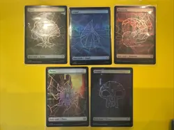 FOIL Spider-Man Full Art Basic Land Complete Set 5x SPM MTG Mint Unplayed M/NM - Image 1