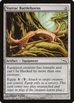 Vorrac Battlehorns NM/M Mirrodin Artifact Equipment Mtg Magic English Regular - Image 1