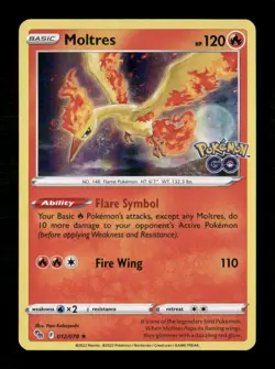 Moltres Holo Holo Rare Pokemon GO 012/078 NM Pokemon NM - Image 1