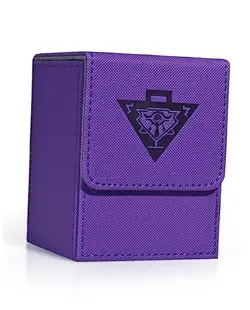 Card Deck Box for MTG Yugioh TCG, Card Storage Box with Dividers Holds Purple - Image 1