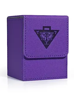 Card Deck Box for MTG Yugioh TCG, Card Storage Box with Dividers Holds Purple - Image 2