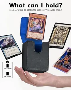 Card Deck Box for MTG Yugioh TCG, Card Storage Box with Dividers Holds Purple - Image 4