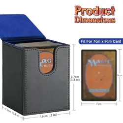 Card Deck Box for MTG,YuGiOh, KeyForge, Digimon FAB Card Storage Box Black Blue - Image 4