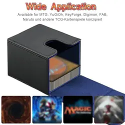 Card Deck Box for MTG,YuGiOh, KeyForge, Digimon FAB Card Storage Box Black Blue - Image 5
