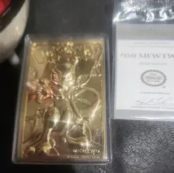 Pokemon #150 MEWTWO 23k Gold Plated Trading Card 1999 Burger King W CERT of AUTH - Image 2