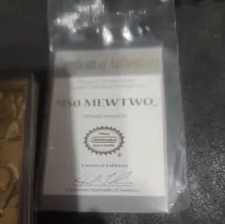 Pokemon #150 MEWTWO 23k Gold Plated Trading Card 1999 Burger King W CERT of AUTH - Image 3