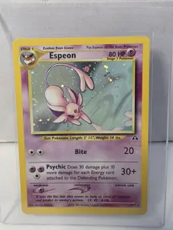 Espeon Pokemon TCG Neo Discovery Holo Rare Card 1/75 LP Condition - Image 1