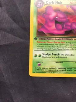 Pokemon Cards: Team Rocket 1st Edition Uncommon: Dark Muk 41/82 - Image 5