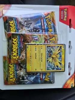 Pokemon Cards Scarlet Violet Surging Sparks 3 Pack Booster Blister Zapdos New - Image 1