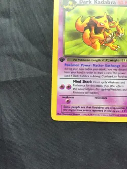 Pokemon Cards: Team Rocket 1st Edition Uncommon: Dark Kadabra 39/82 - Image 5