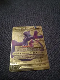 Pokemon Mewtwo & Mew GX Tag Team Gold Foil TCG Fan Art Card #71/236 - Image 1