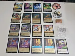 17 DISNEY LORCANA VARIOUS FOIL PROMOS CARDS + Dice & Lore Counters - Image 1