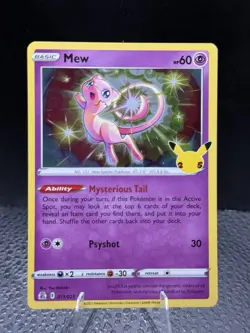 Pokemon TCG Mew Celebrations Holo Rare Card 011/025 NM/Mint Condition - Image 1