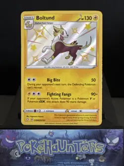 Pokemon Card Boltund SV040/SV122 Shining Fates Ultra Rare Shiny Vault Played - Image 1