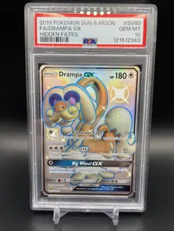 PSA 10 Shiny DRAMPA GX SV80/SV94 Hidden Fates Full Art GEM MINT Pokemon Card - Image 1