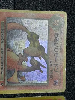 (MP) Charizard No.006 Base set 1996 & Dark Team Rocket Japanese Pokemon Card - Image 2