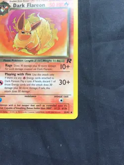 Pokemon Cards: Team Rocket 1st Edition Uncommon: Dark Flareon 35/82 - Image 4