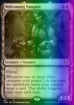 MTG Welcoming Vampire (287/596) Innistrad Crimson Vow LP FOIL - Image 1