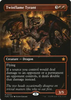 MTG Twinflame Tyrant (Borderless) Normal NM Foundations Magic 333 - Image 1