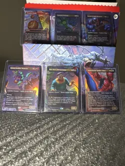 MTG Marvel Spider-Man Foil Borderless Bundle (6) -Venom, Goblin, Doc Ock, Spidey - Image 1