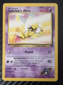 Vintage Pokemon Abra Lot Base Shadowless Team Rocket Gym Challenge Japanese Old - Image 3