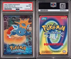 1999 Topps Pokemon Wartortle #8 E8 Movie EDT - Rainbow Foil PSA 8 - Image 1