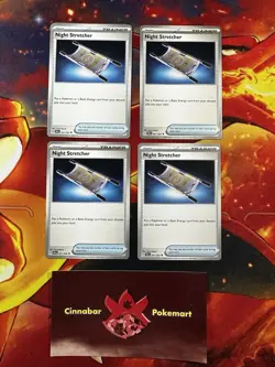 x4 Playset Night Stretcher - 061/064 Shrouded Fable Uncommon Pokemon - NM/MINT - Image 1