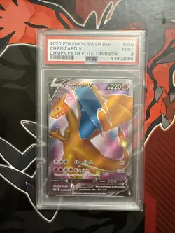 2020 Pokemon SWSH BSP Charizard V Champion Path Elite PSA 9 SWSH050 - Image 1