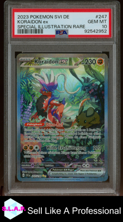 KORAIDON EX SPECI4L ILL RARE POKEMON GER SVI DE-SCARLET & VIOLET 2023 247 PSA 10 - Image 1