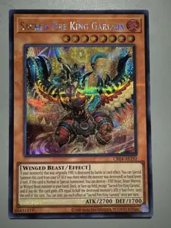 YUGIOH SACRED FIRE KING GARUNIX ASIA ENGLISH EDITION CR04-AE192 SECRET RARE - Image 1
