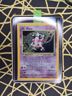 🔥 Mr. Mime 6/64 🔥 Original Holo Rare Jungle Set Pokemon Card WOTC TCG 1999 - Image 2