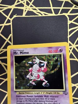 🔥 Mr. Mime 6/64 🔥 Original Holo Rare Jungle Set Pokemon Card WOTC TCG 1999 - Image 4
