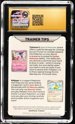 CGC Pristine 10 Pokemon Trainer Tips- Quaquaval Insert Card Paldea Evolved - Image 2