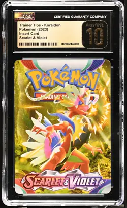 CGC Pristine 10 Pokemon Trainer Tips Koraidon Insert Card Scarlet & Violet - Image 1