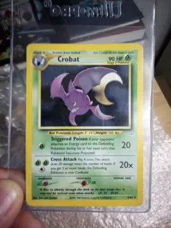Crobat 4/64 Holo Rare Heavy Played Pokemon Vintage 2000 Card Neo Revelation - Image 1