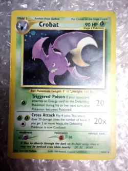 Crobat 4/64 Holo Rare Heavy Played Pokemon Vintage 2000 Card Neo Revelation - Image 3