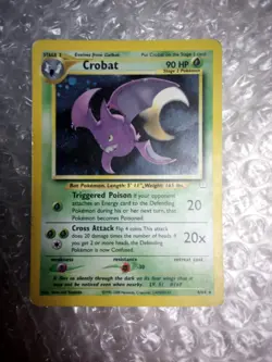 Crobat 4/64 Holo Rare Heavy Played Pokemon Vintage 2000 Card Neo Revelation - Image 4
