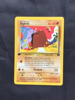 Pokemon Cards: Team Rocket 1st Edition Common: Diglett 52/82 - Image 1