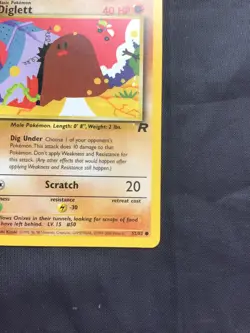 Pokemon Cards: Team Rocket 1st Edition Common: Diglett 52/82 - Image 4