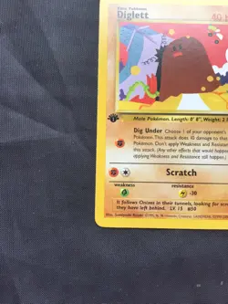 Pokemon Cards: Team Rocket 1st Edition Common: Diglett 52/82 - Image 5