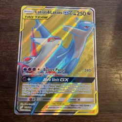 LP! Latias & Latios GX (169/181) S&M Tag Team Team Up Full Art Pokemon Card! - Image 4
