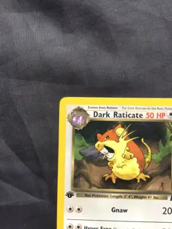 Pokemon Cards: Team Rocket 1st Edition Common: Dark Raticate 50/82 - Image 2