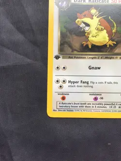 Pokemon Cards: Team Rocket 1st Edition Common: Dark Raticate 50/82 - Image 5