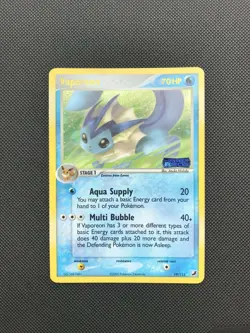 MINTY Pokemon Reverse Holo Card Vaporeon 19/115 Ex Unseen Forces Foil Stamped - Image 1