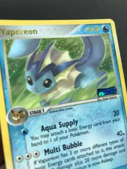 MINTY Pokemon Reverse Holo Card Vaporeon 19/115 Ex Unseen Forces Foil Stamped - Image 3