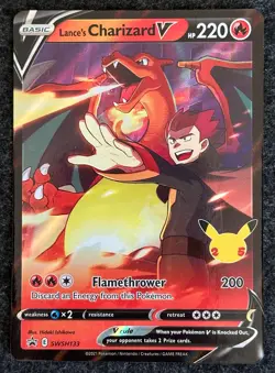 LANCE'S CHARIZARD V SWSH133 SWORD & SHIELD PROMO POKEMON CARD - Image 1