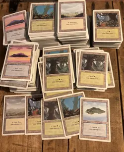 1000 + Revised Basic Lands! Magic The Gathering Vintage Cards! - Image 1